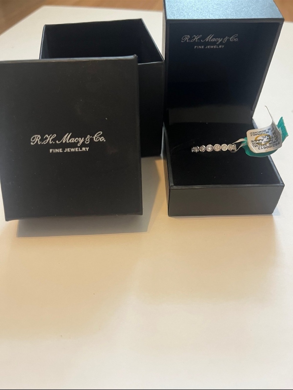 Macy's Silver Diamond-Accent Band in White